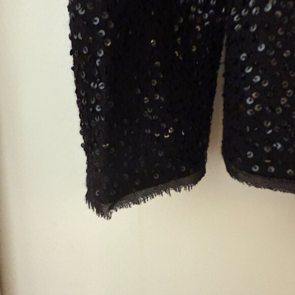 J. Crew Black Sequin Open Cardigan - Size Medium - Picture 5 of 8